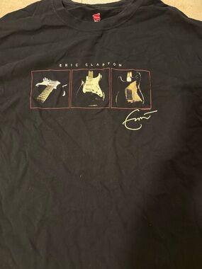 Hanes Black Eric Clapton Guitar Triptych Graphic Tee